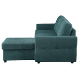 Samantha Upholstered Sleeper Sofa Sectional with Storage Chaise Teal Blue from Coaster - Luna Furniture