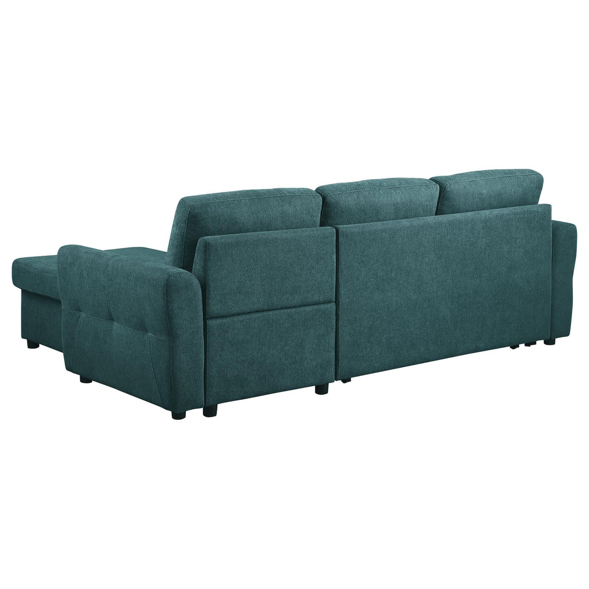 Samantha Upholstered Sleeper Sofa Sectional with Storage Chaise Teal Blue from Coaster - Luna Furniture