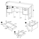 Samson Weathered Oak 4-Drawer Office Desk from Coaster - Luna Furniture