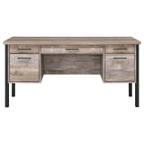 Samson Weathered Oak 4-Drawer Office Desk from Coaster - Luna Furniture