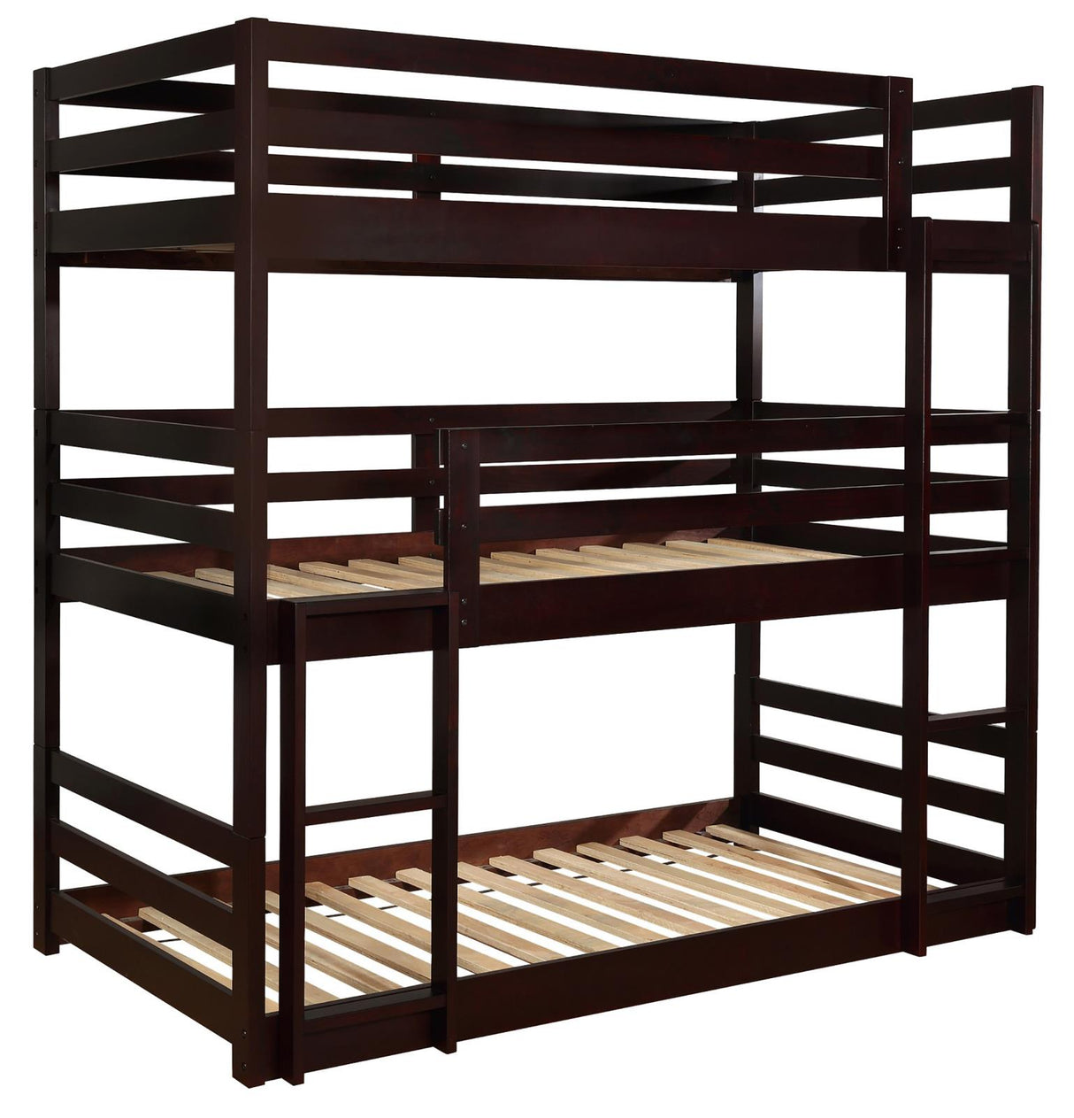 Sandler Cappuccino Twin Triple Bunk Bed from Coaster - Luna Furniture