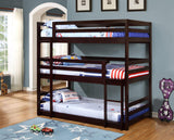 Sandler Cappuccino Twin Triple Bunk Bed from Coaster - Luna Furniture