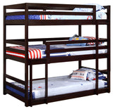 Sandler Cappuccino Twin Triple Bunk Bed from Coaster - Luna Furniture