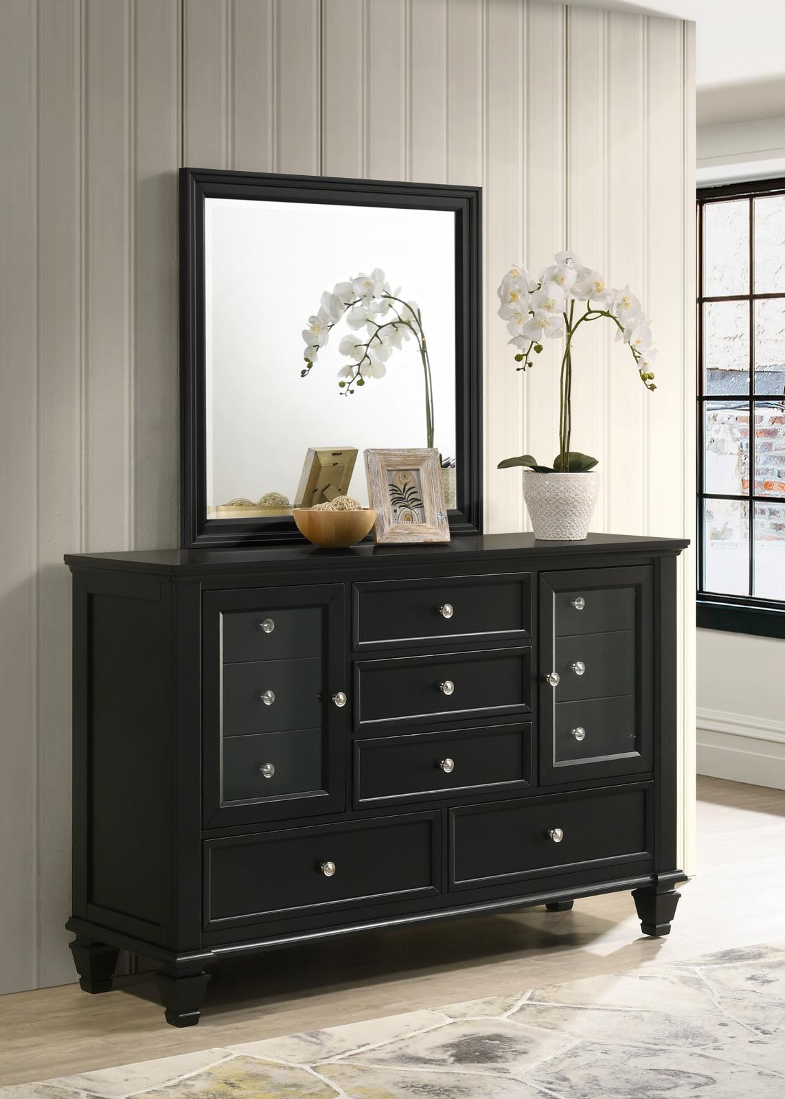 Sandy Beach 11-drawer Dresser with Mirror Black from Coaster - Luna Furniture