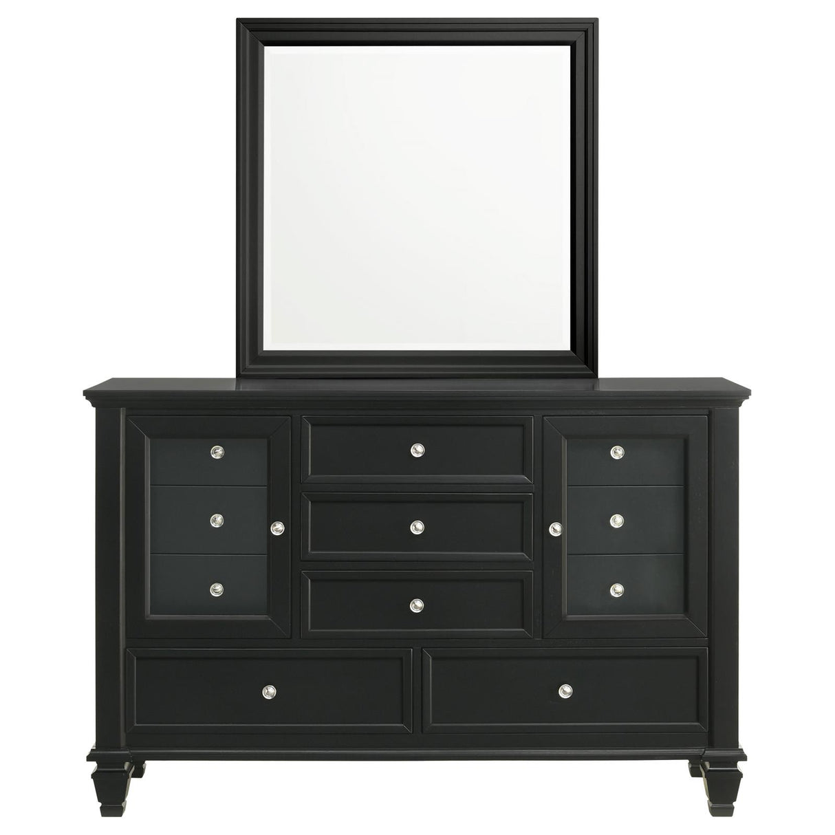 Sandy Beach 11-drawer Dresser with Mirror Black from Coaster - Luna Furniture