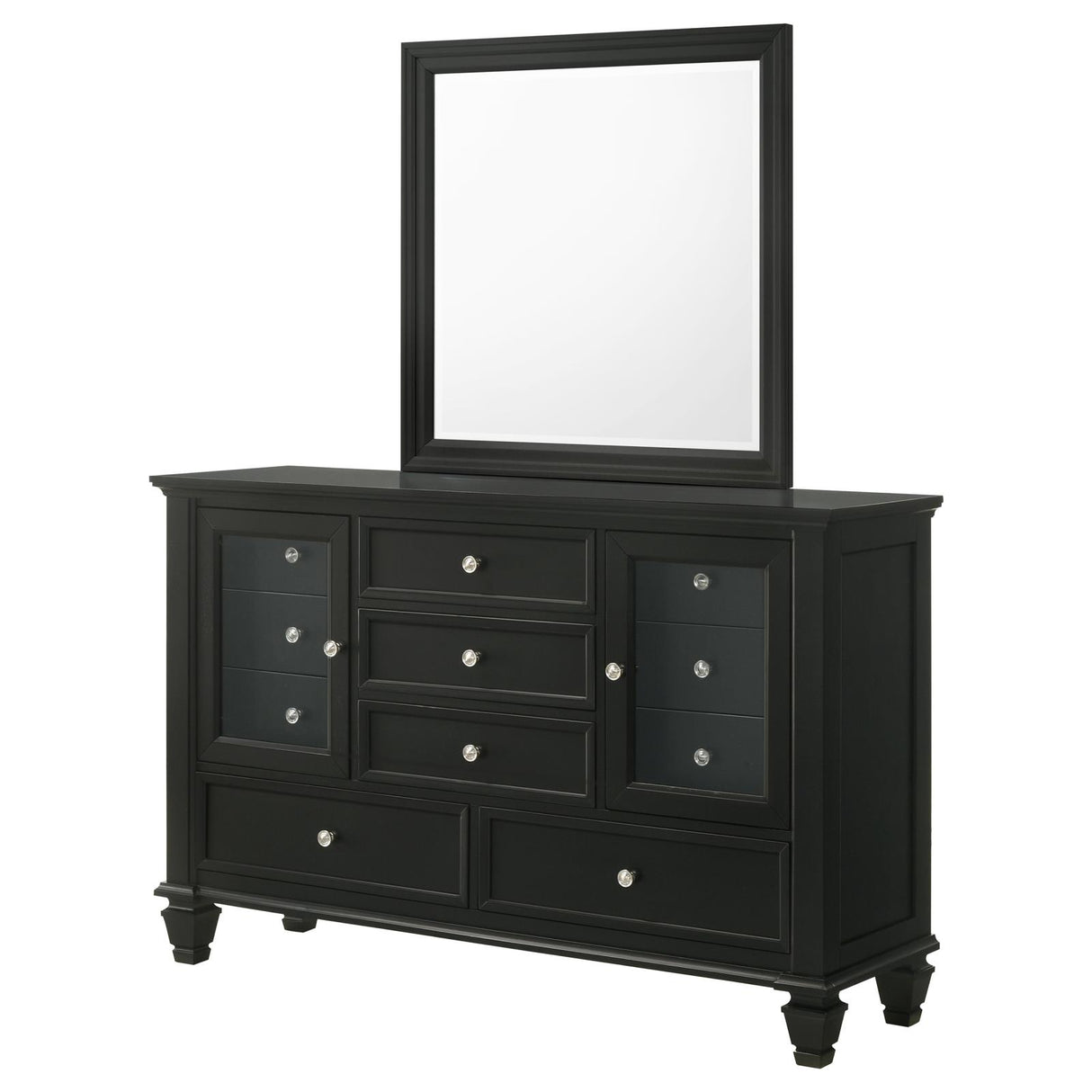 Sandy Beach 11-drawer Dresser with Mirror Black from Coaster - Luna Furniture