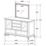 Sandy Beach 11-drawer Dresser with Mirror Cream White from Coaster - Luna Furniture