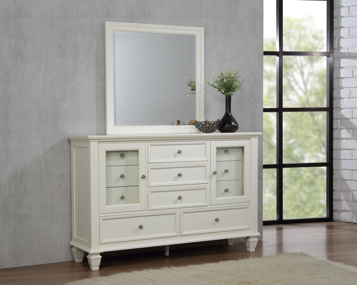 Sandy Beach 11-drawer Dresser with Mirror Cream White from Coaster - Luna Furniture