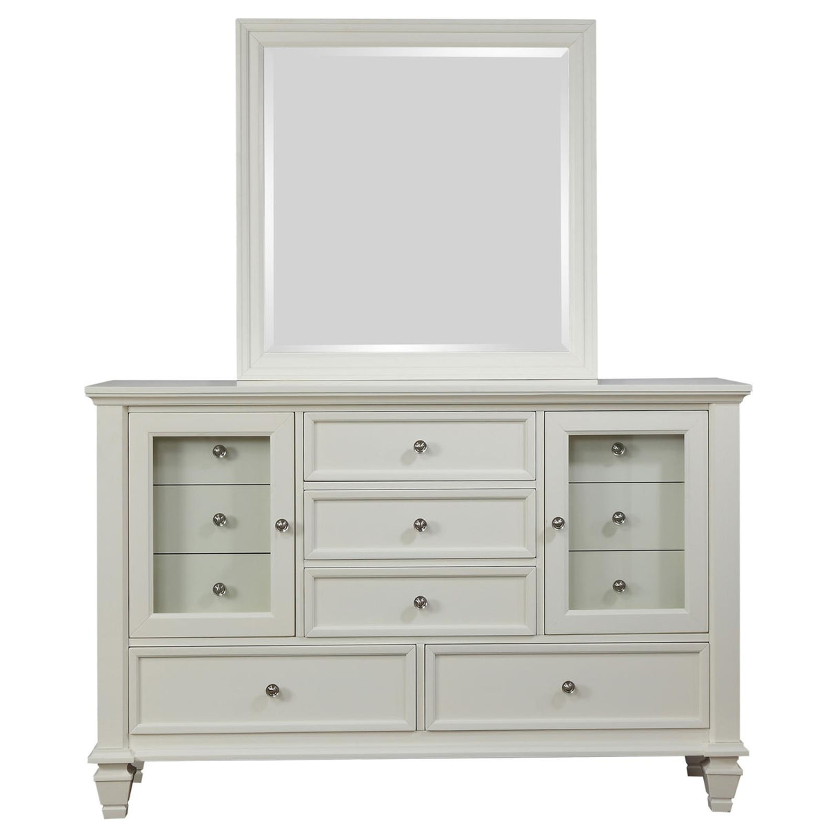 Sandy Beach 11-drawer Dresser with Mirror Cream White from Coaster - Luna Furniture