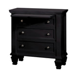 Sandy Beach 3-Drawer Nightstand Black from Coaster - Luna Furniture