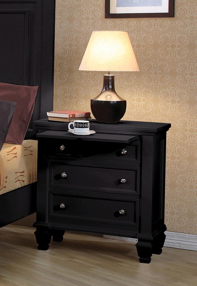 Sandy Beach 3-Drawer Nightstand Black from Coaster - Luna Furniture