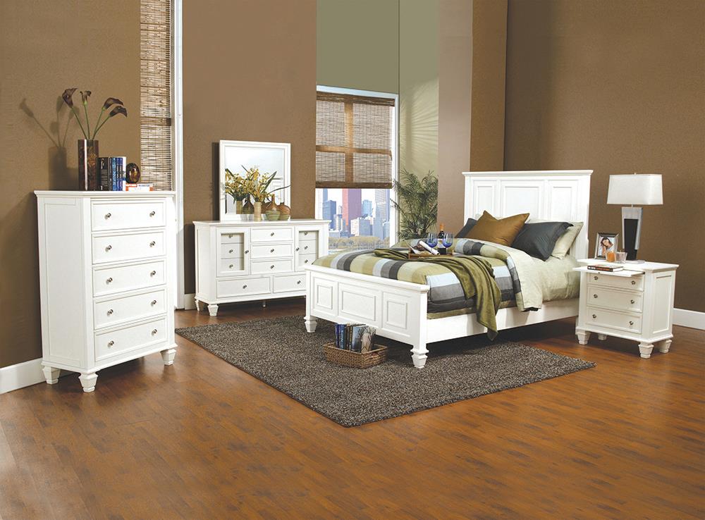 Sandy Beach 4-Piece Queen Bedroom Set with High Headboard from Coaster - Luna Furniture