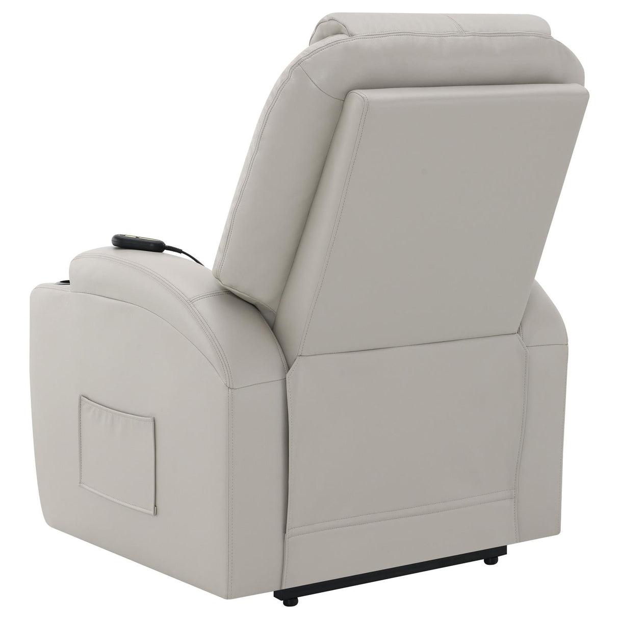 Sanger Upholstered Power Lift Recliner Chair with Massage Champagne - 600497P - Luna Furniture