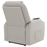 Sanger Upholstered Power Lift Recliner Chair with Massage Champagne - 600497P - Luna Furniture