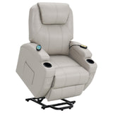 Sanger Upholstered Power Lift Recliner Chair with Massage Champagne - 600497P - Luna Furniture