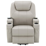 Sanger Upholstered Power Lift Recliner Chair with Massage Champagne - 600497P - Luna Furniture