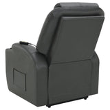 Sanger Upholstered Power Lift Recliner Chair with Massage Charcoal Grey - 600498P - Luna Furniture