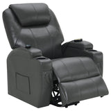 Sanger Upholstered Power Lift Recliner Chair with Massage Charcoal Grey - 600498P - Luna Furniture