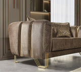 Santana Coffee Velvet Living Room Set - SANTANACOFFEE-SL - Luna Furniture