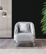 Santana Silver Velvet Chair from Nova Furniture - Luna Furniture