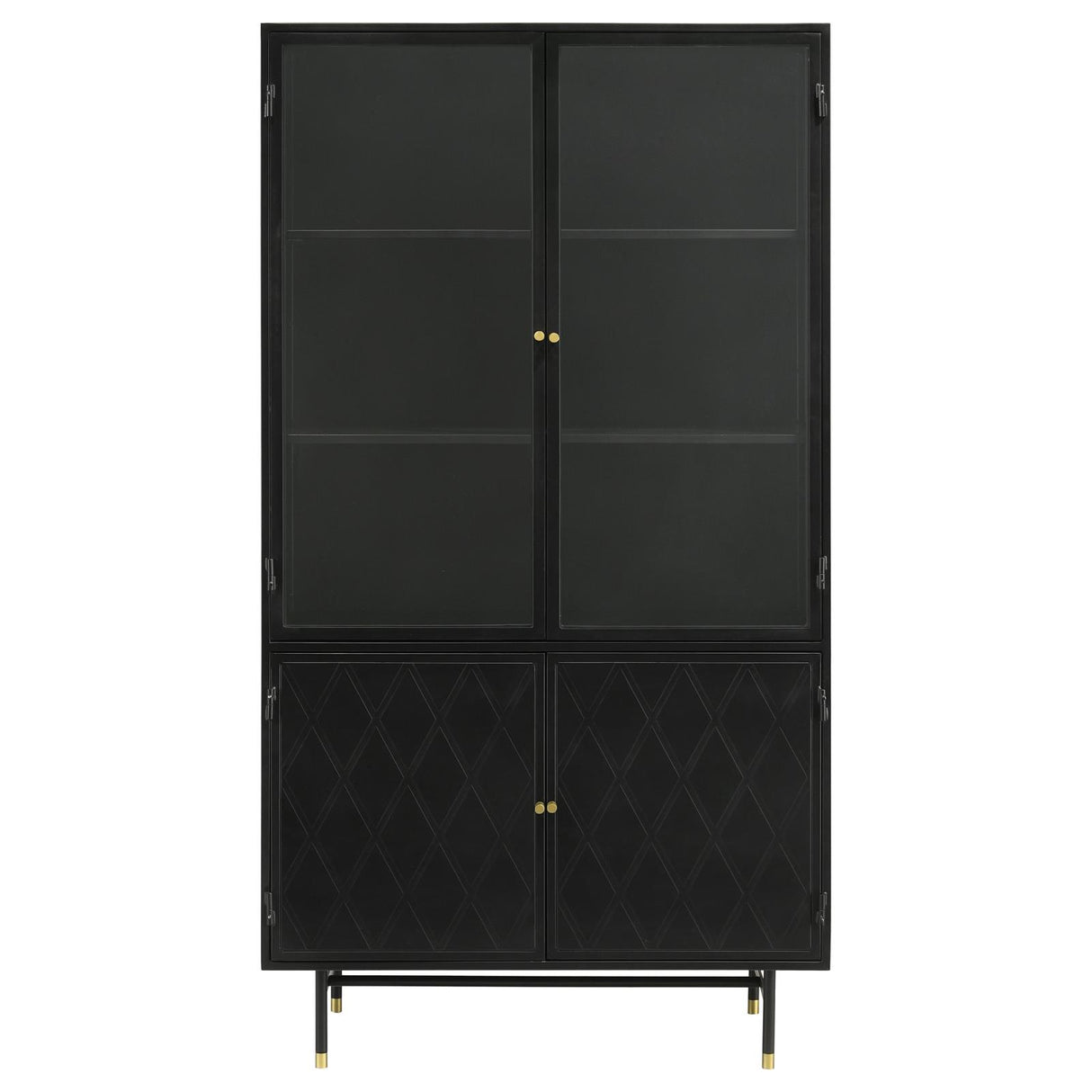 Santiago Matte Black Rectangular 4-Door Cabinet from Coaster - Luna Furniture