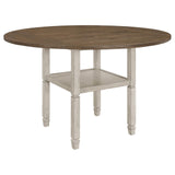 Sarasota Nutmeg/Rustic Cream Counter Height Table with Shelf Storage from Coaster - Luna Furniture