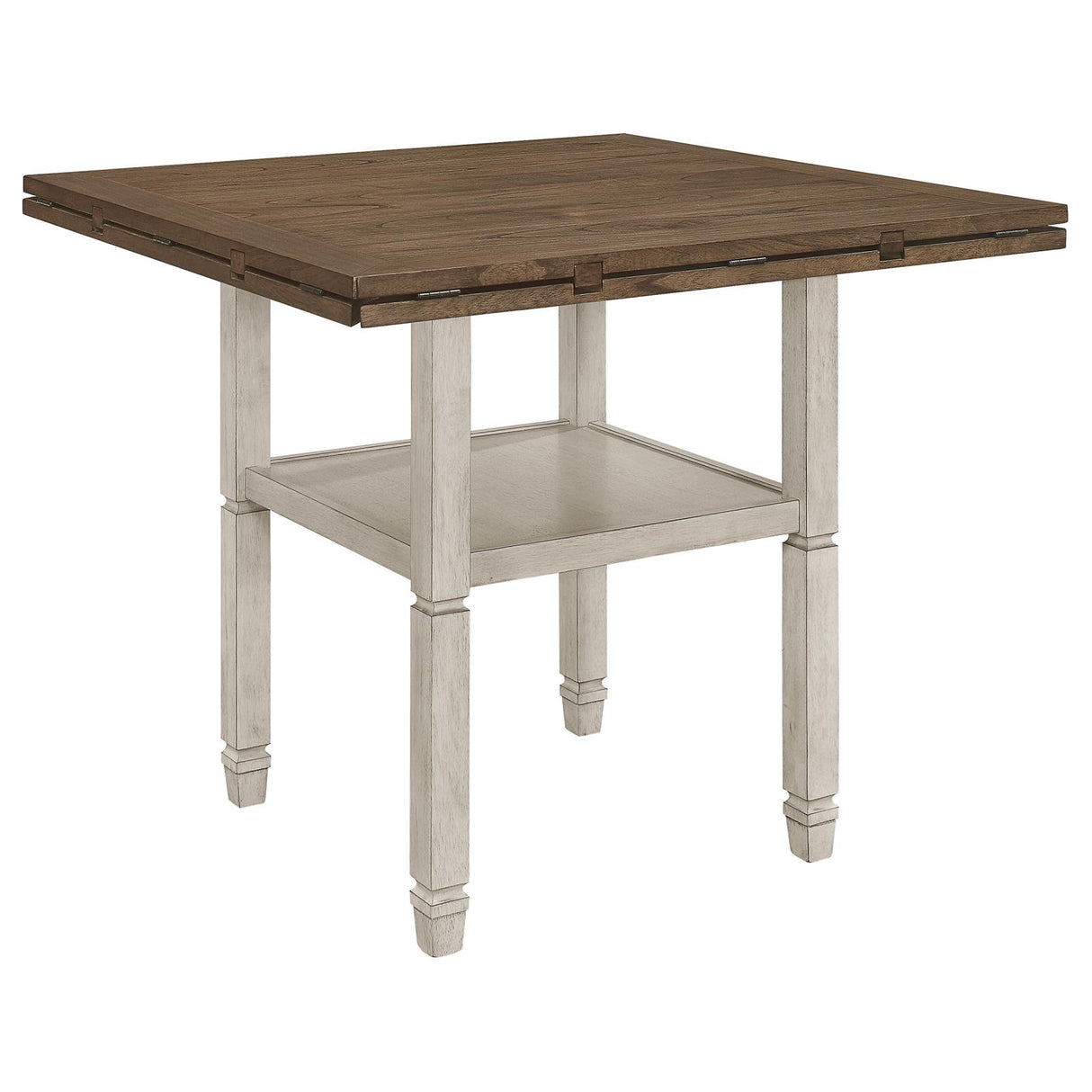 Sarasota Nutmeg/Rustic Cream Counter Height Table with Shelf Storage from Coaster - Luna Furniture