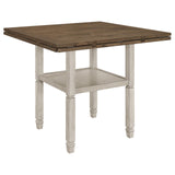 Sarasota Nutmeg/Rustic Cream Counter Height Table with Shelf Storage from Coaster - Luna Furniture