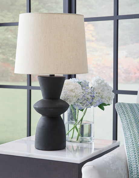 Scarbot Distressed Black Table Lamp from Ashley - Luna Furniture