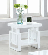 Schmitt Rectangular End Table High Glossy White from Coaster - Luna Furniture