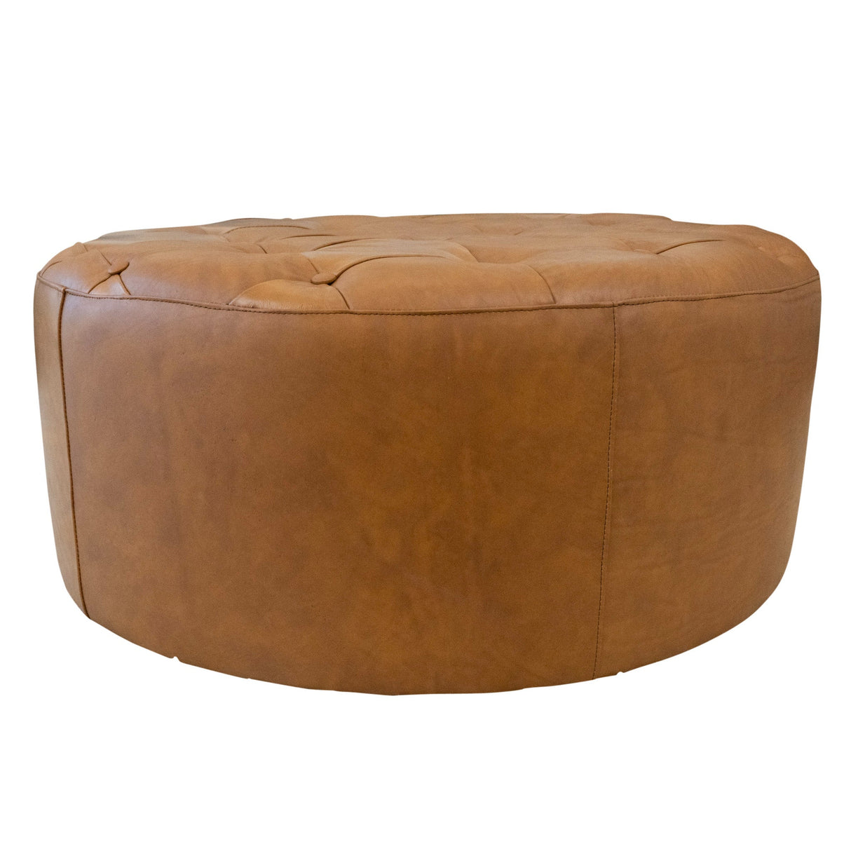 Seletar Mid-Century Modern Tan Leather Ottoman - AFC00490 - Luna Furniture