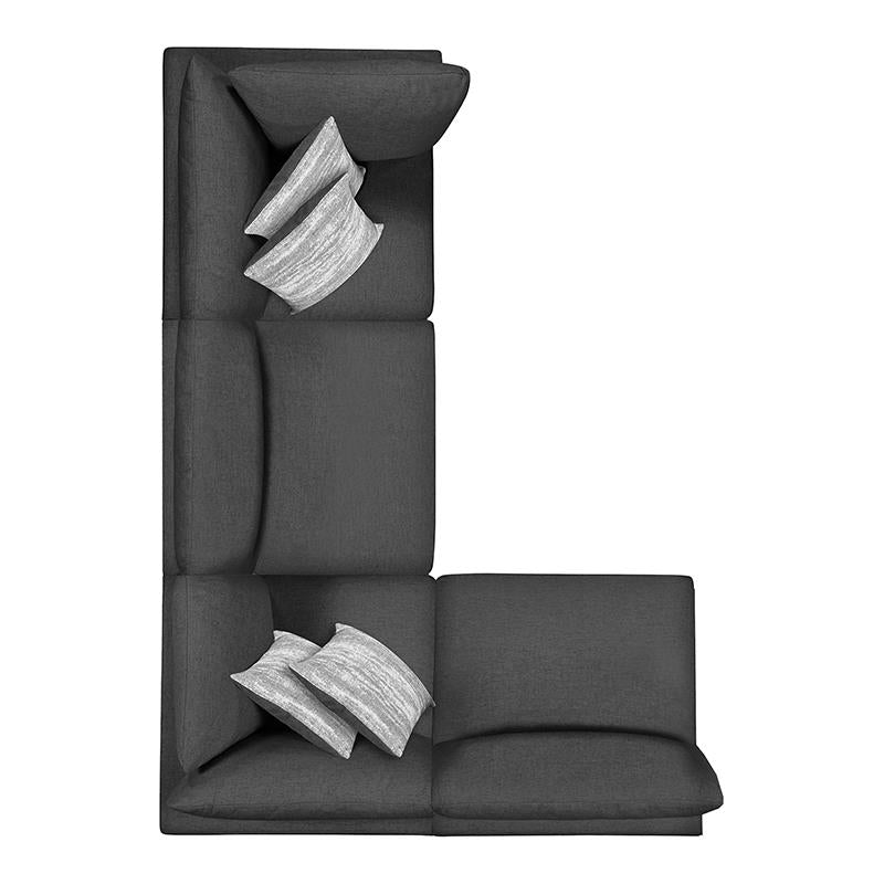 Serene 4-Piece Upholstered Modular Sectional Charcoal - 551324-SETA - Luna Furniture