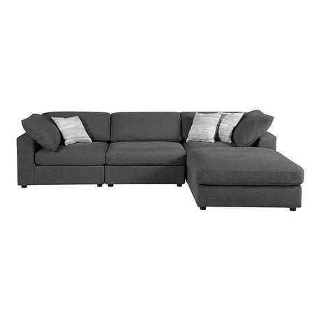 Serene 4-Piece Upholstered Modular Sectional Charcoal - 551324-SETB - Luna Furniture