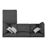 Serene 4-Piece Upholstered Modular Sectional Charcoal - 551324-SETB - Luna Furniture