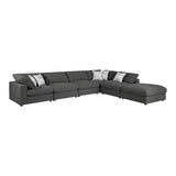 Serene 6-Piece Upholstered Modular Sectional Charcoal from Coaster - Luna Furniture