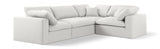 Serene Linen Textured Fabric Deluxe Comfort Modular Sectional Cream from Meridian - Luna Furniture