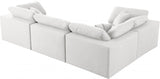 Serene Linen Textured Fabric Deluxe Comfort Modular Sectional Cream from Meridian - Luna Furniture