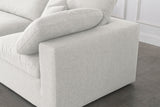 Serene Linen Textured Fabric Deluxe Comfort Modular Sectional Cream from Meridian - Luna Furniture