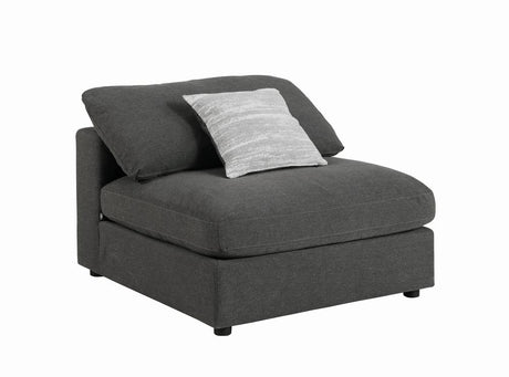 Serene Upholstered Armless Chair Charcoal - 551324 - Luna Furniture