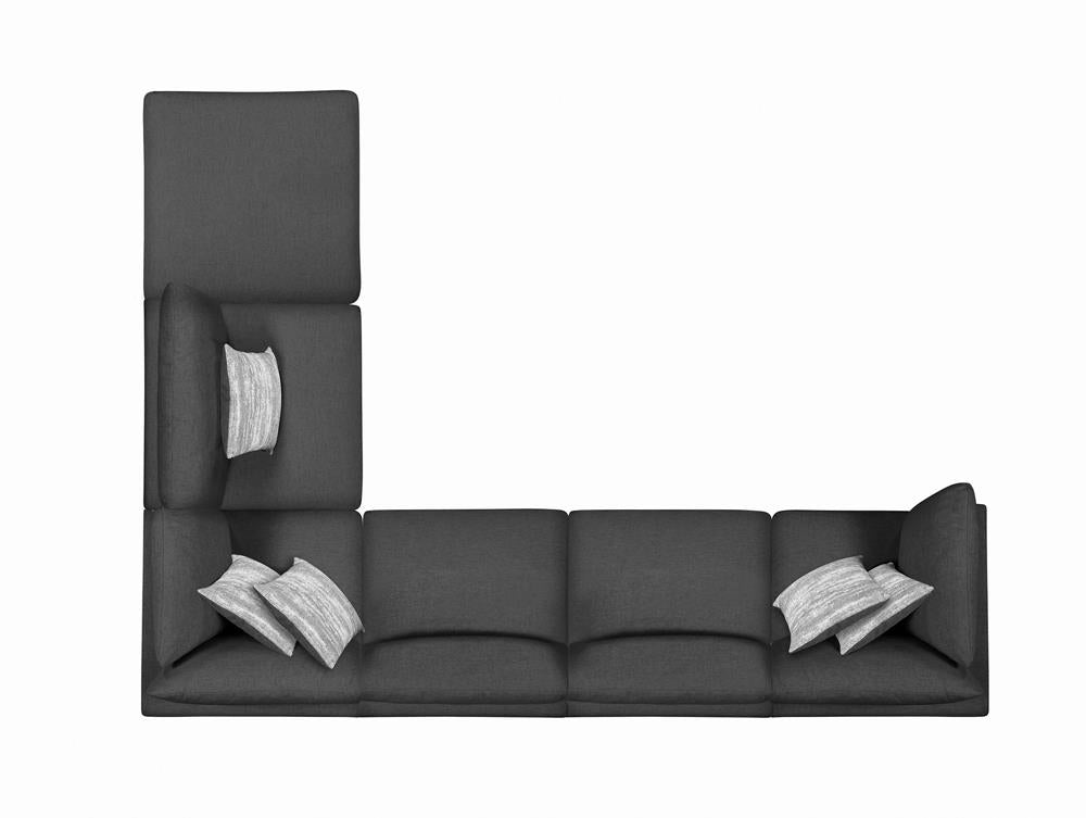 Serene Upholstered Armless Chair Charcoal - 551324 - Luna Furniture