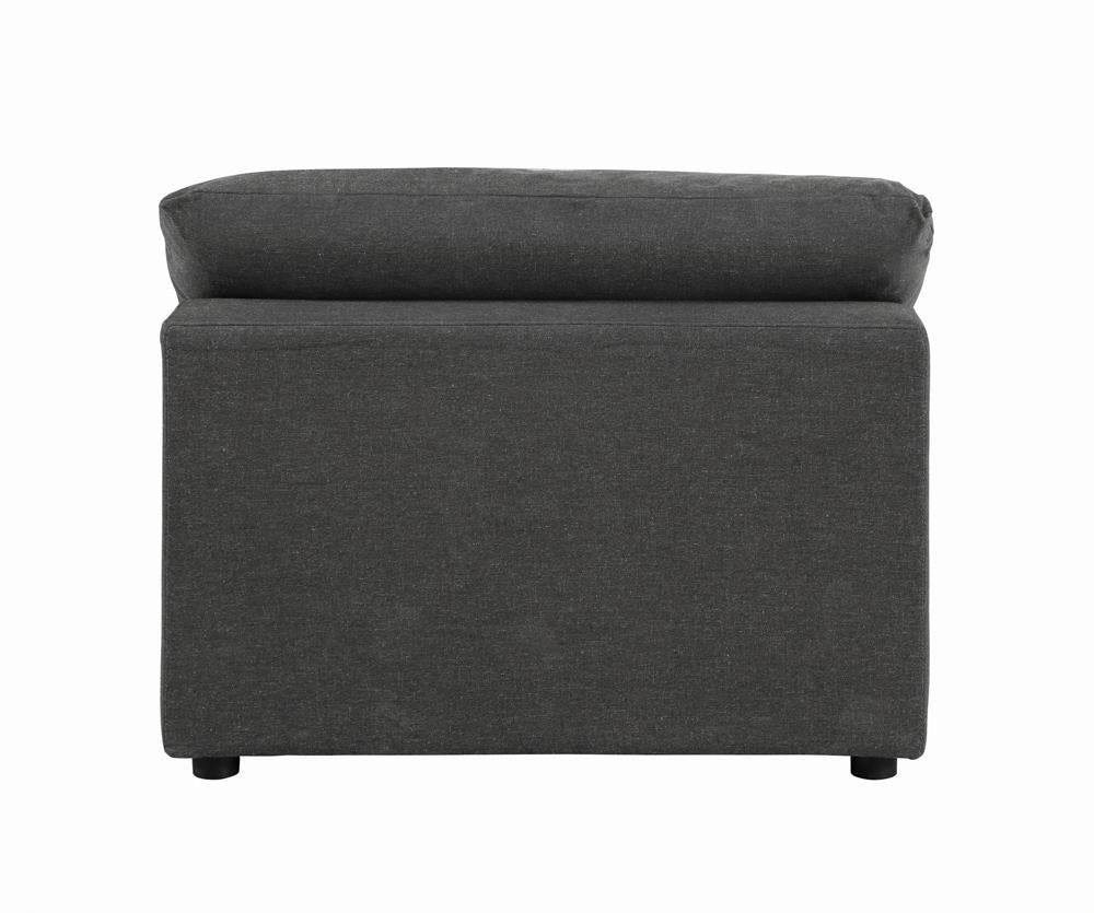 Serene Upholstered Armless Chair Charcoal - 551324 - Luna Furniture