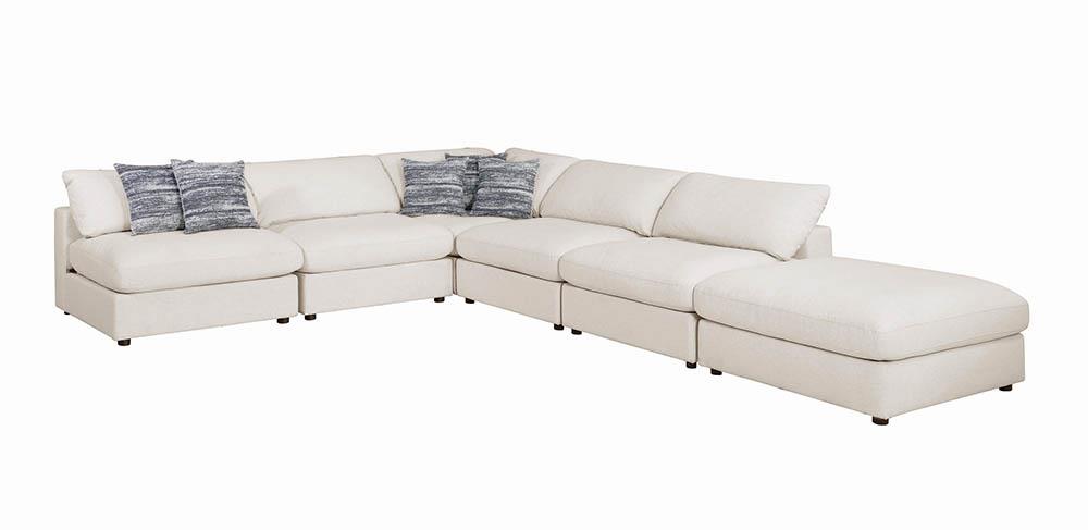 Serene Upholstered Rectangular Ottoman Beige - 551323 - Luna Furniture