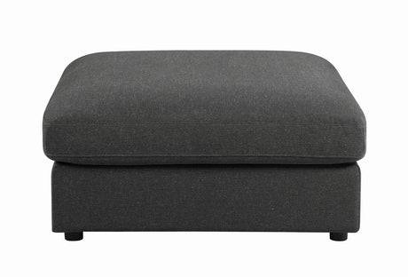 Serene Upholstered Rectangular Ottoman Charcoal - 551326 - Luna Furniture