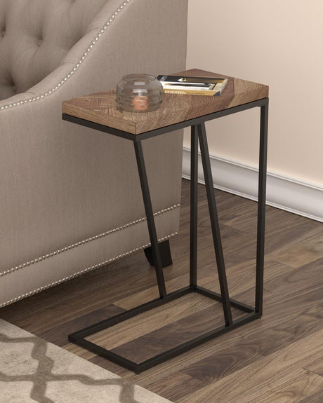 Sergio Tobacco Chevron Rectangular Accent Table from Coaster - Luna Furniture