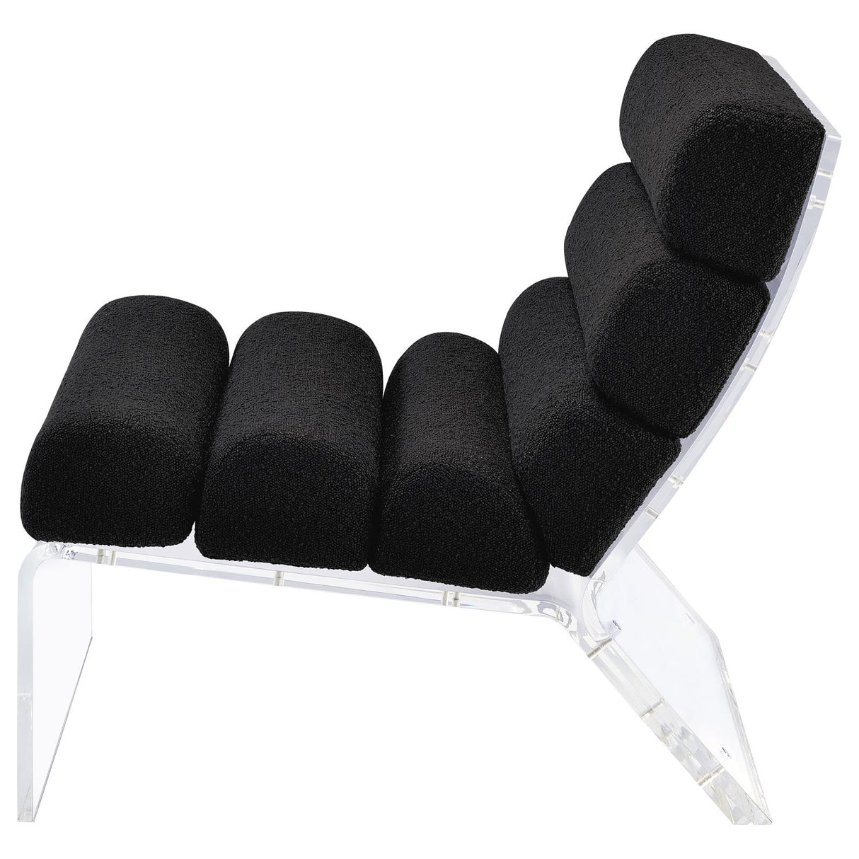 Serreta Black Boucle Upholstered Armless Accent Chair with Clear Acrylic Frame from Coaster - Luna Furniture