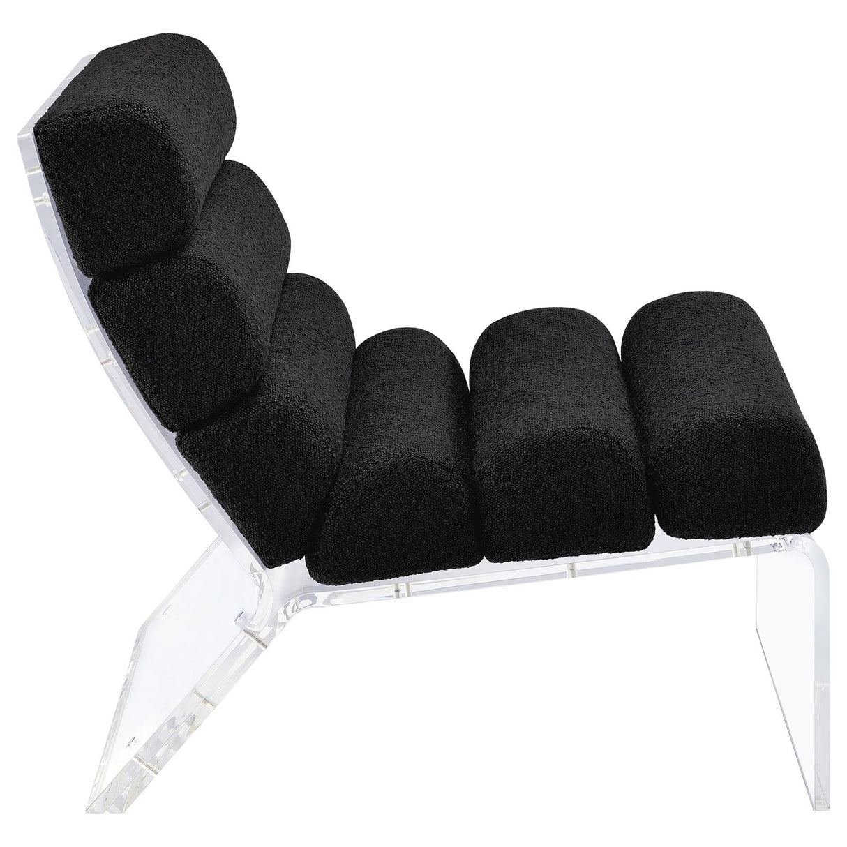 Serreta Black Boucle Upholstered Armless Accent Chair with Clear Acrylic Frame from Coaster - Luna Furniture