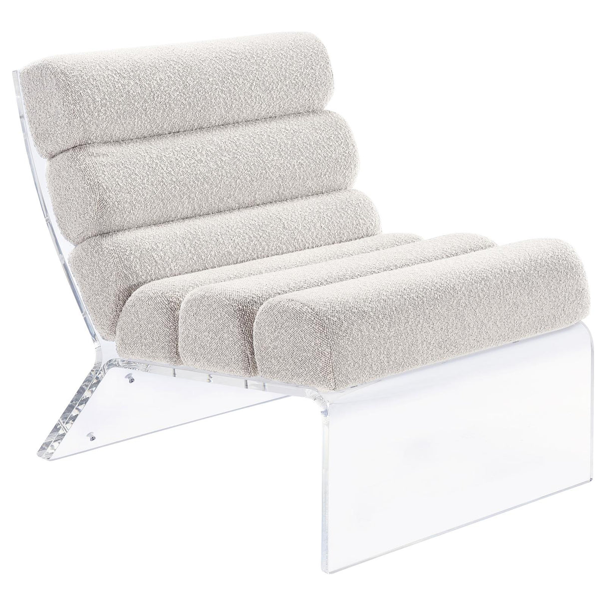 Serreta Ivory Boucle Upholstered Armless Accent Chair with Clear Acrylic Frame from Coaster - Luna Furniture