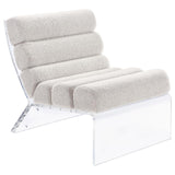 Serreta Ivory Boucle Upholstered Armless Accent Chair with Clear Acrylic Frame from Coaster - Luna Furniture