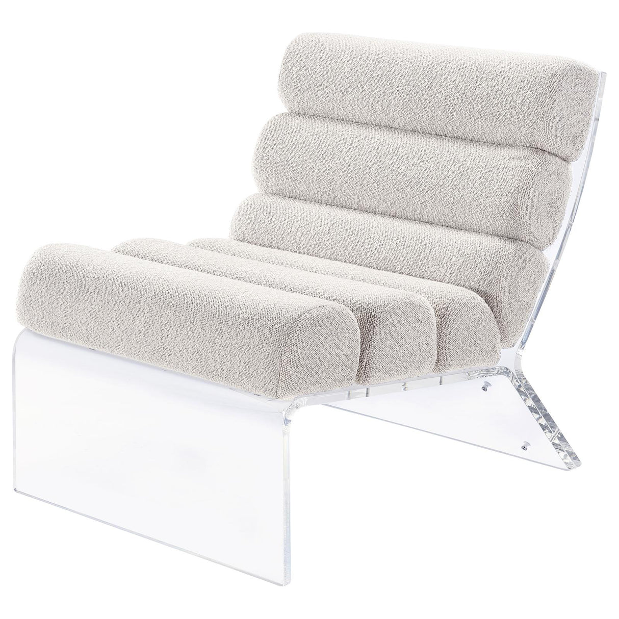 Serreta Ivory Boucle Upholstered Armless Accent Chair with Clear Acrylic Frame from Coaster - Luna Furniture