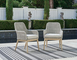 Seton Creek Gray Outdoor Dining Arm Chair (Set of 2) - P798-601A - Luna Furniture